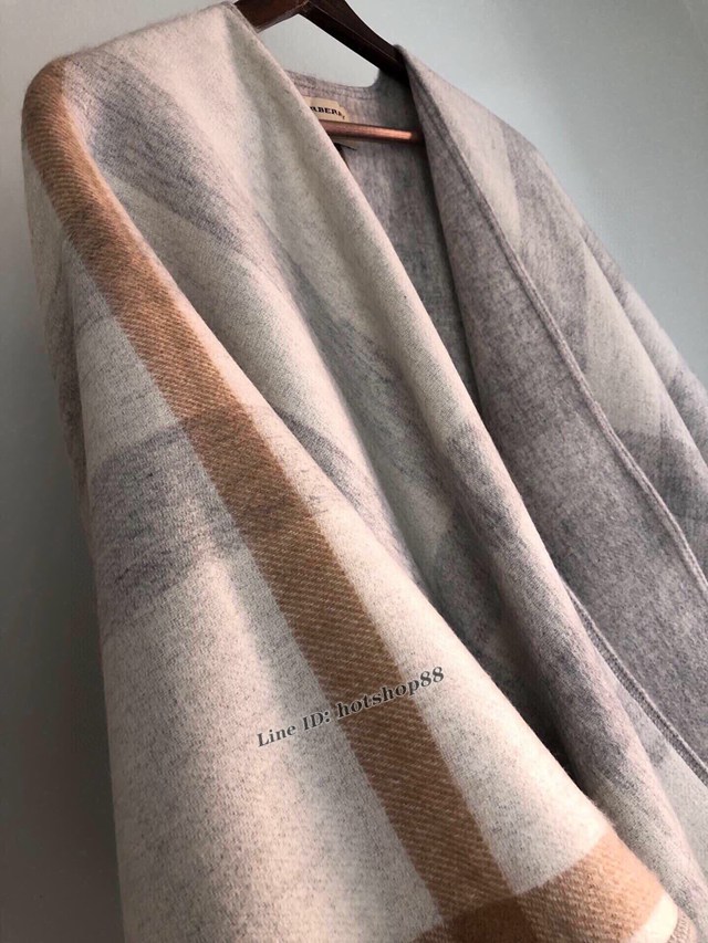 BURBERRY專櫃新款巴寶莉經典雙面斗篷AB面雙面兩穿羊絨斗篷披肩 mmyj2311